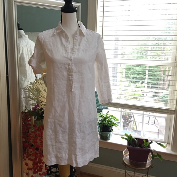 linen button up shirt dress